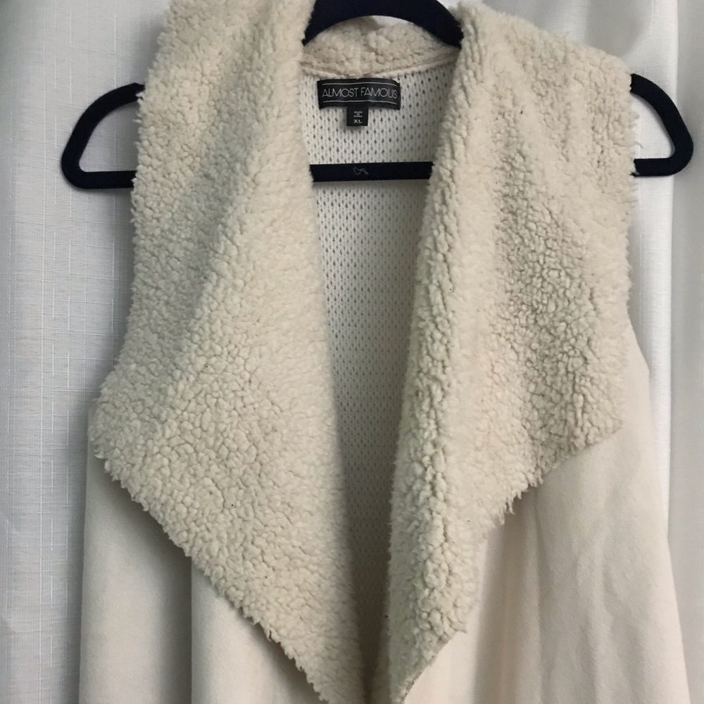 Faux shearling cream vest